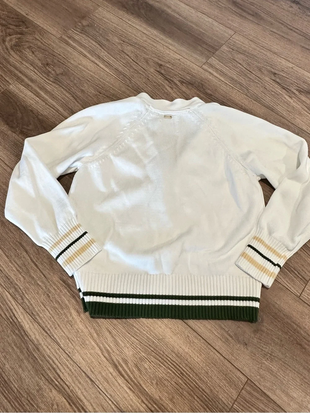 New! Scotch & Soda Amsterdam White Cardigan with Green Trim Small - Picture 11 of 11